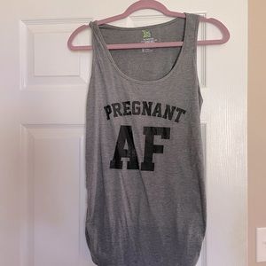 Gray Tank Top with Bold Black Print